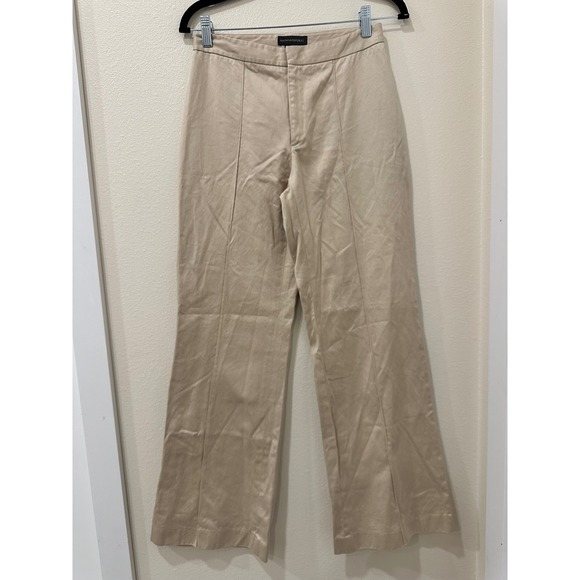 Banana Republic Pants - Banana Republic Womens Beige Cotton Pintuck Wide Leg Trousers Size 4
